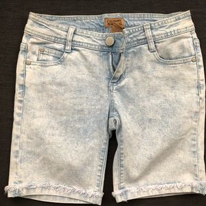 washed out blue shorts